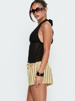 Abigayle Shorts Yellow / Brown Stripe