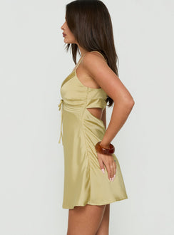 Iseabal V Neck Mini Dress Green