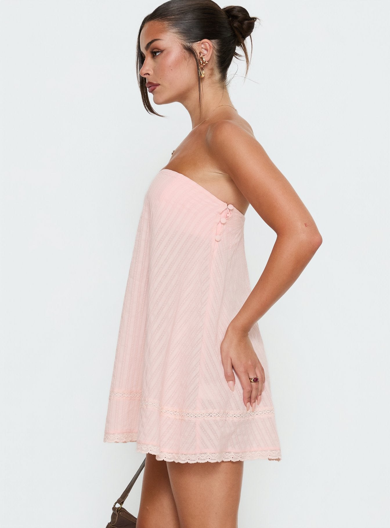 light pink swing dress Gypsea Strapless Swing Mini Dress | Light Pink | Womens