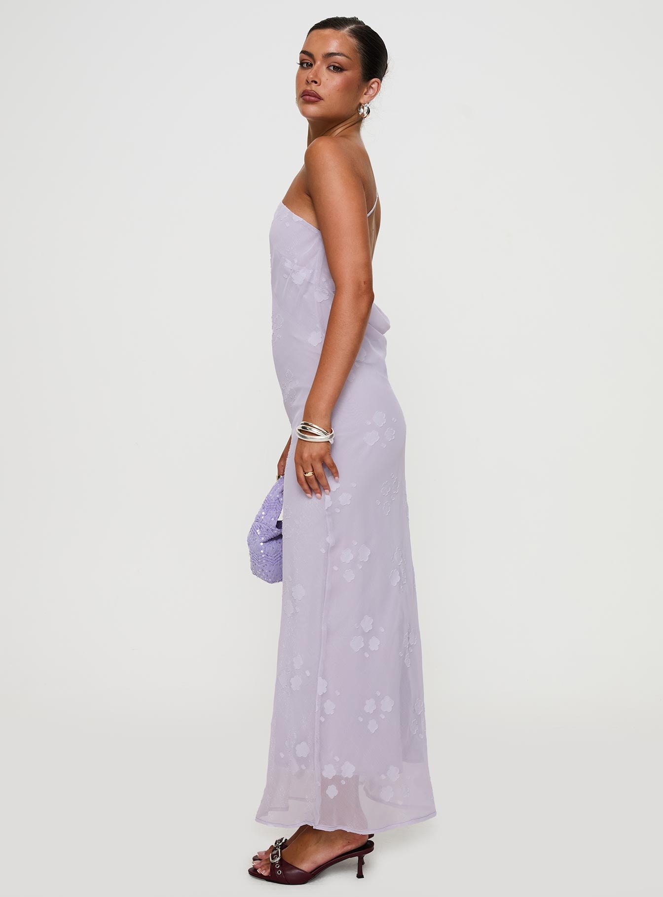 Jazmira One Shoulder Maxi Dress Lilac | Princess Polly Jazmira One Shoulder Maxi Dress Lilac | Princess Polly