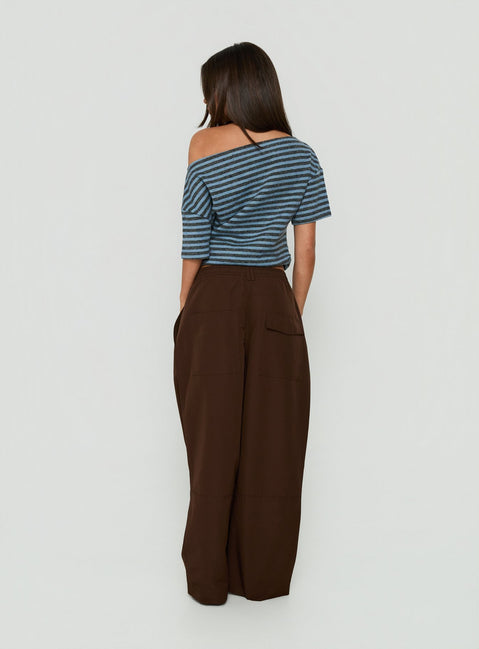 Signora Elasticated Waist Pants Chocolate