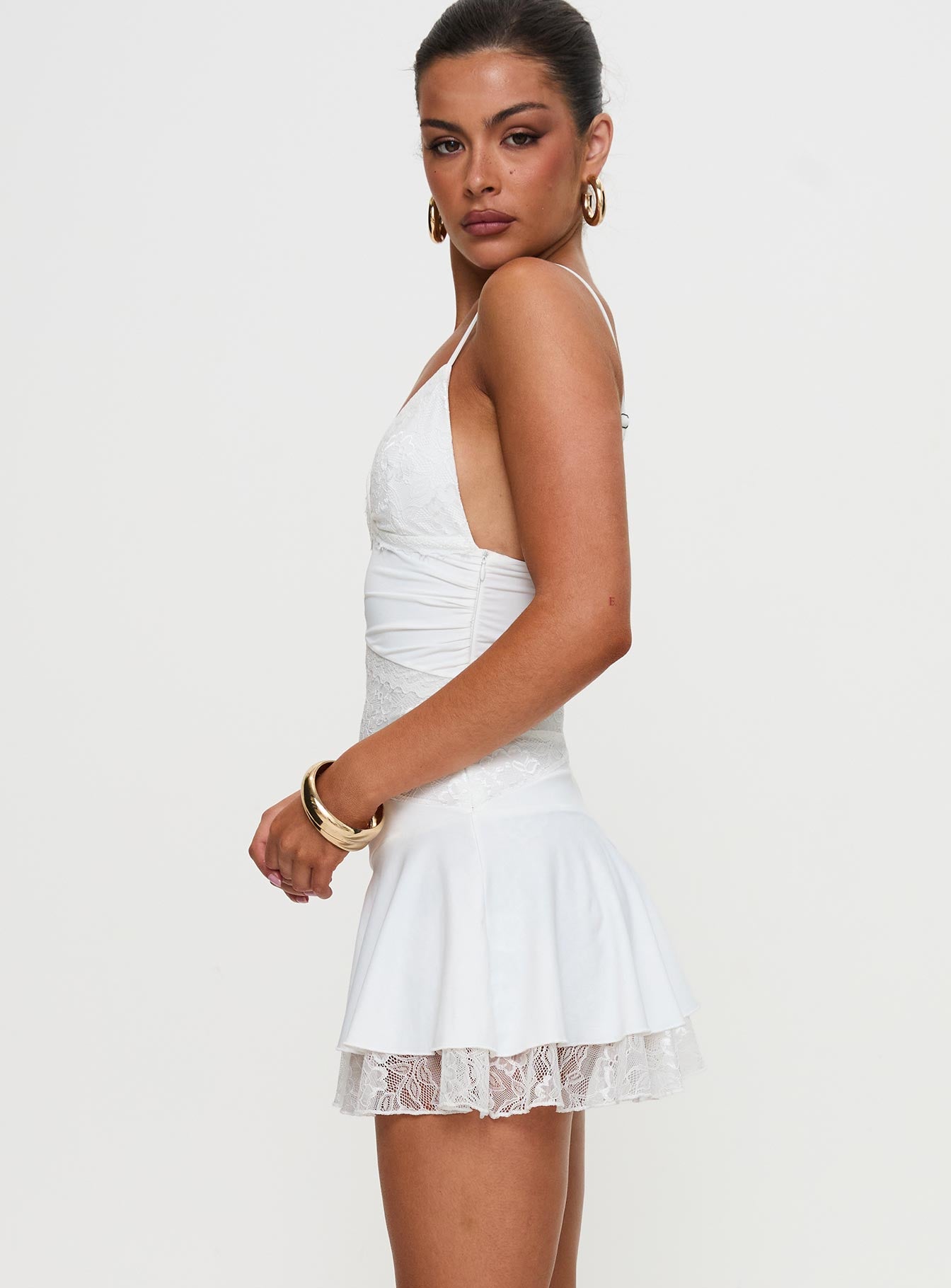 Love Is Alive Lace Mini Dress White | Princess Polly
