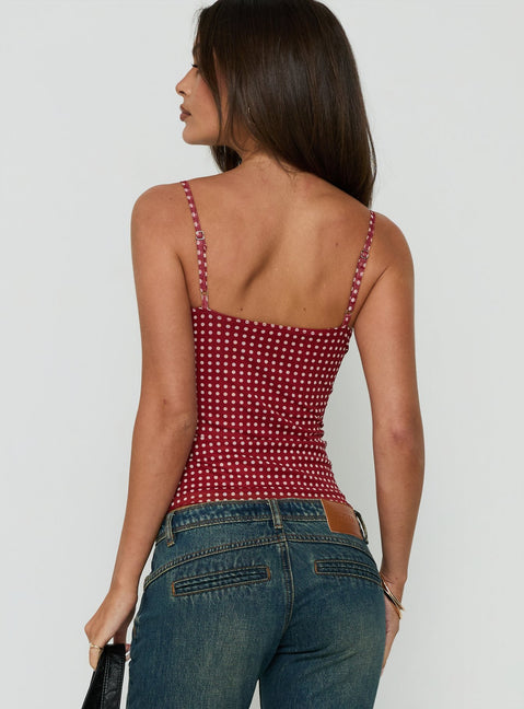 Milliano Cami Top Red Polka Dot