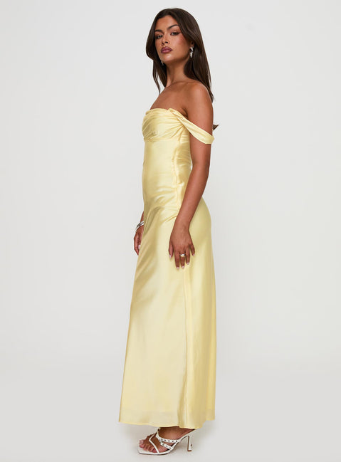 Azura Off The Shoulder Maxi Dress | Yellow | Womens | Princess Polly Azura Off The Shoulder Maxi Dress | Yellow | Womens | Princess Polly