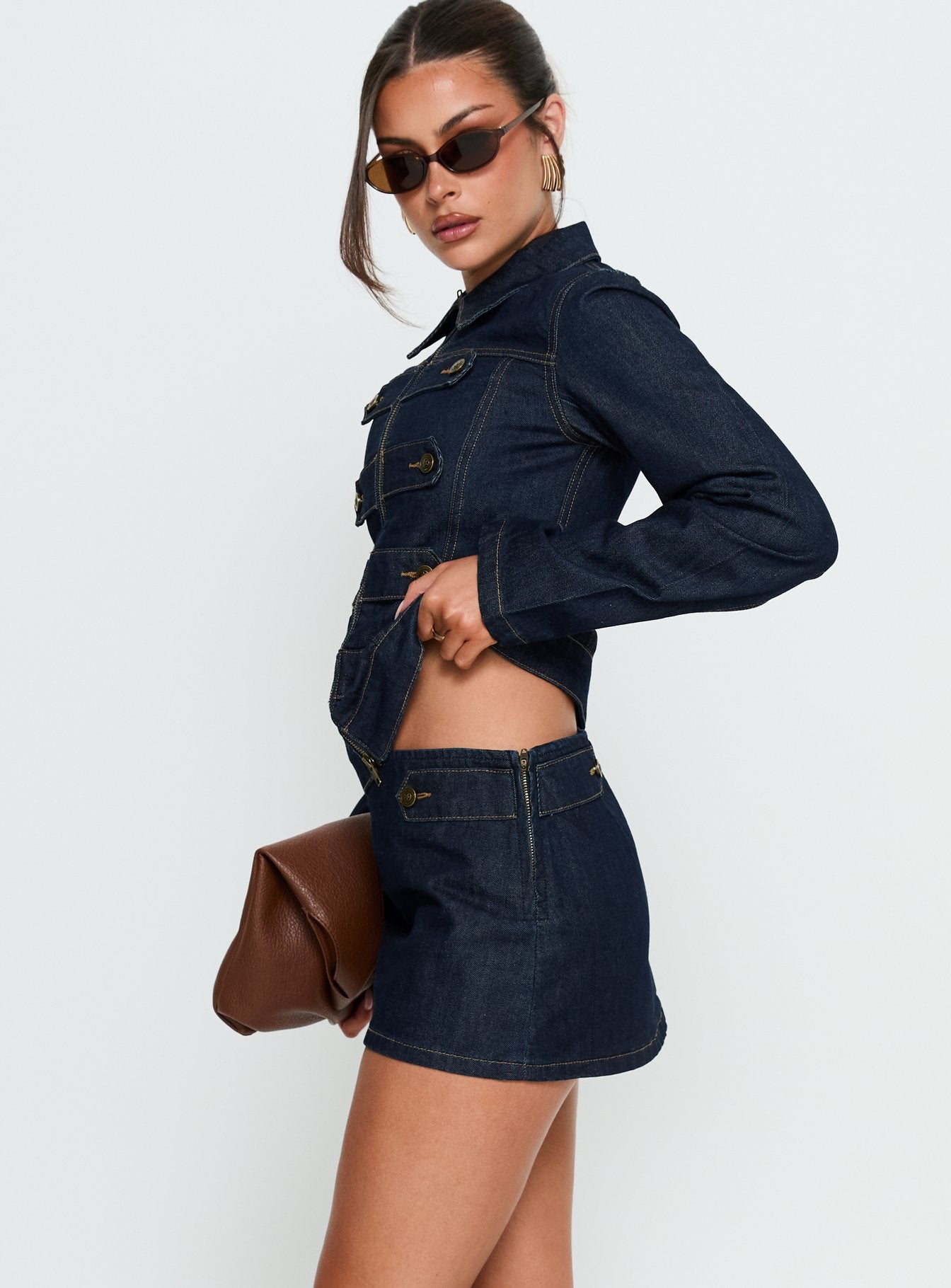 Cristen Cadet Denim Mini Skirt Indigo