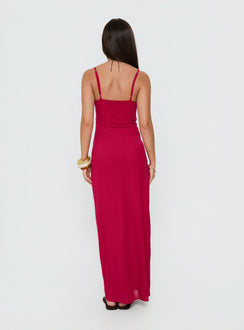 Glass Half Full Mesh Maxi Dress Electric Fuschia