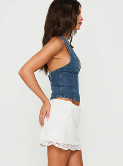 Always Dancing Embroidered Mini Skirt White