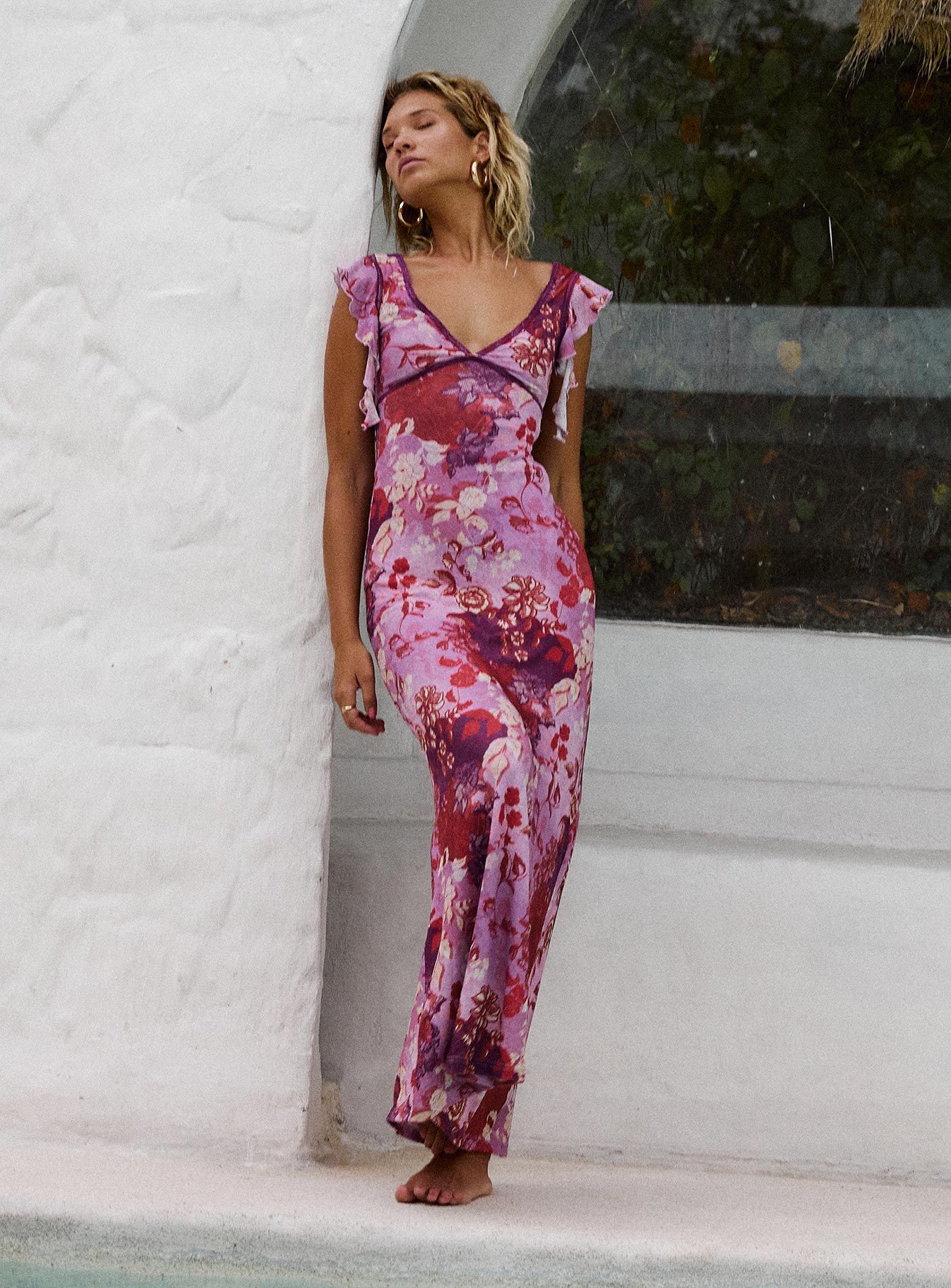 princess polly purple long dress Linger Bias Cut Maxi Dress Purple