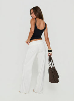 Brea Frill Belted Pants White
