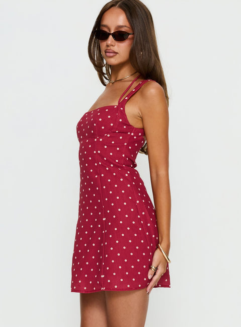 Kourtnae Halter Mini Dress | Red Polka Dot | Womens | Princess Polly Kourtnae Halter Mini Dress | Red Polka Dot | Womens | Princess Polly