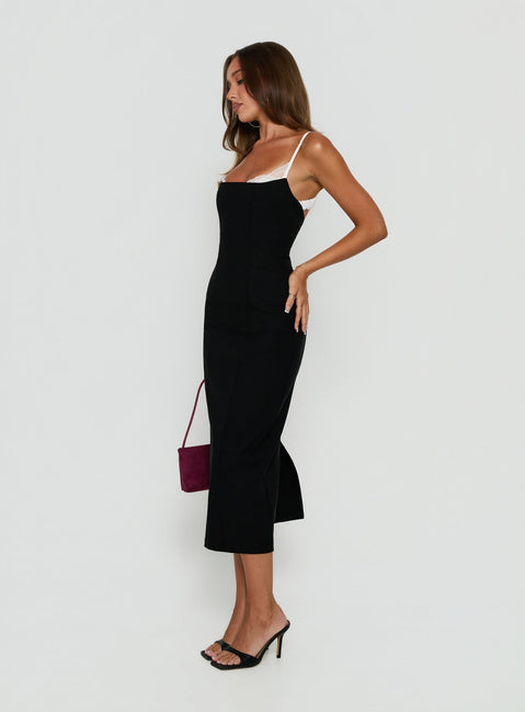 Renaissance Corset Lace Midi Dress Black / White