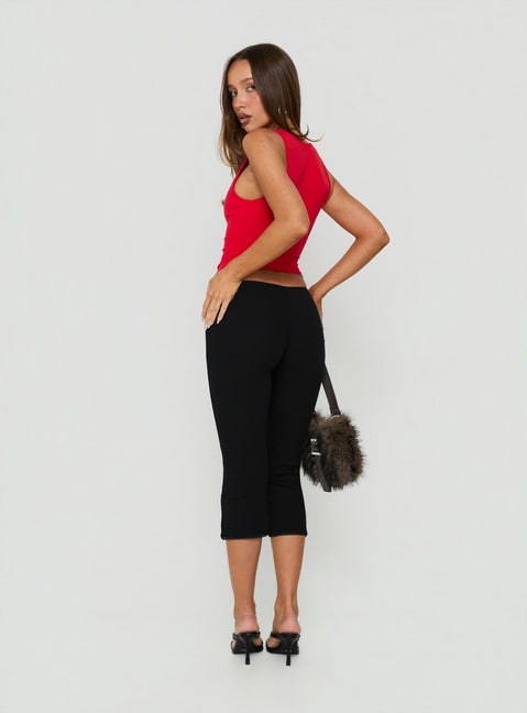 Baseline Rib Capri Pants Black