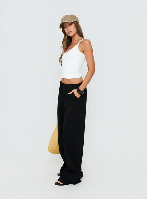 Lunea Concealed Waistband Pants Black Petite