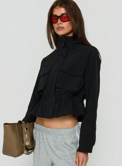Annisa Funnel Neck Jacket Black