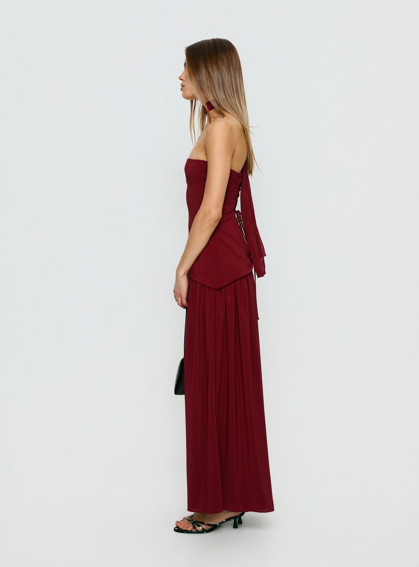 odela strapless drop waist maxi dress chocolate Odela Strapless Scarf Drop Waist Maxi Dress Chocolate