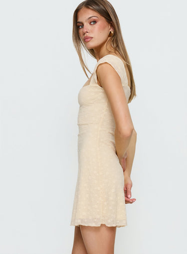 strapless open back dress Landon Mini Dress | Yellow Floral | Womens main image 0