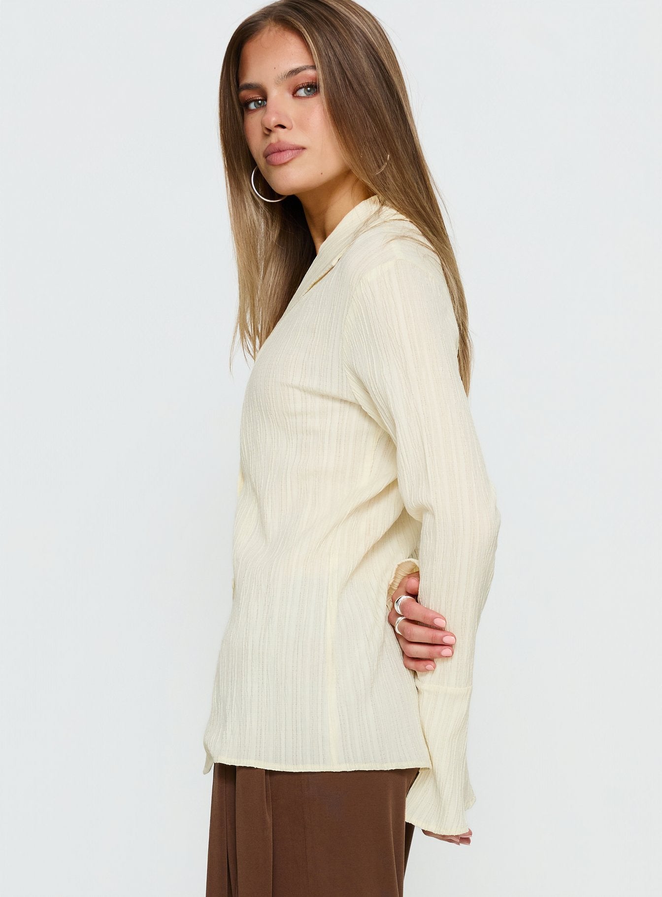 Beatris Long Sleeve Top Cream