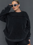 Black crewneck sweatshirt