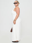 Princess Polly Curve  Linen maxi dress V-neckline, button fastening down front, panel detailing, waist tie fastening at back Non-stretch material, fully lined  Princess Polly Lower Impact