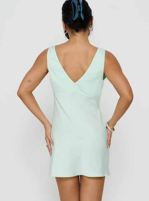 Laurelia Lace V Neck Mini Dress | Jelly Mint | Womens