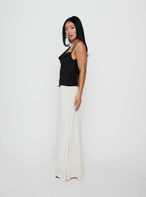 Liorah Foldover Waist Maxi Skirt Cream