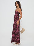 Princess Polly Sweetheart Neckline  Abeila Strapless Maxi Dress Burgundy