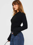 Phillips Cold Shoulder Sweater Black Princess Polly  Cropped 