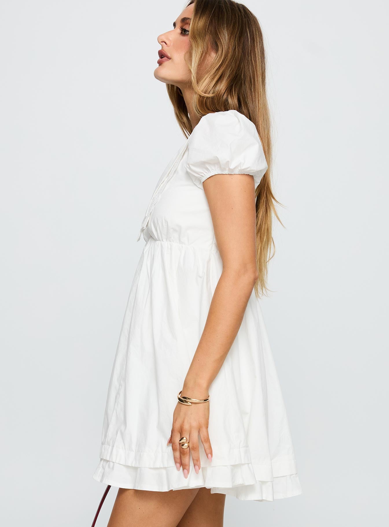 Sailoh Puff Sleeve Baby Doll Mini Dress White | Princess Polly Sailoh Puff Sleeve Baby Doll Mini Dress White | Princess Polly