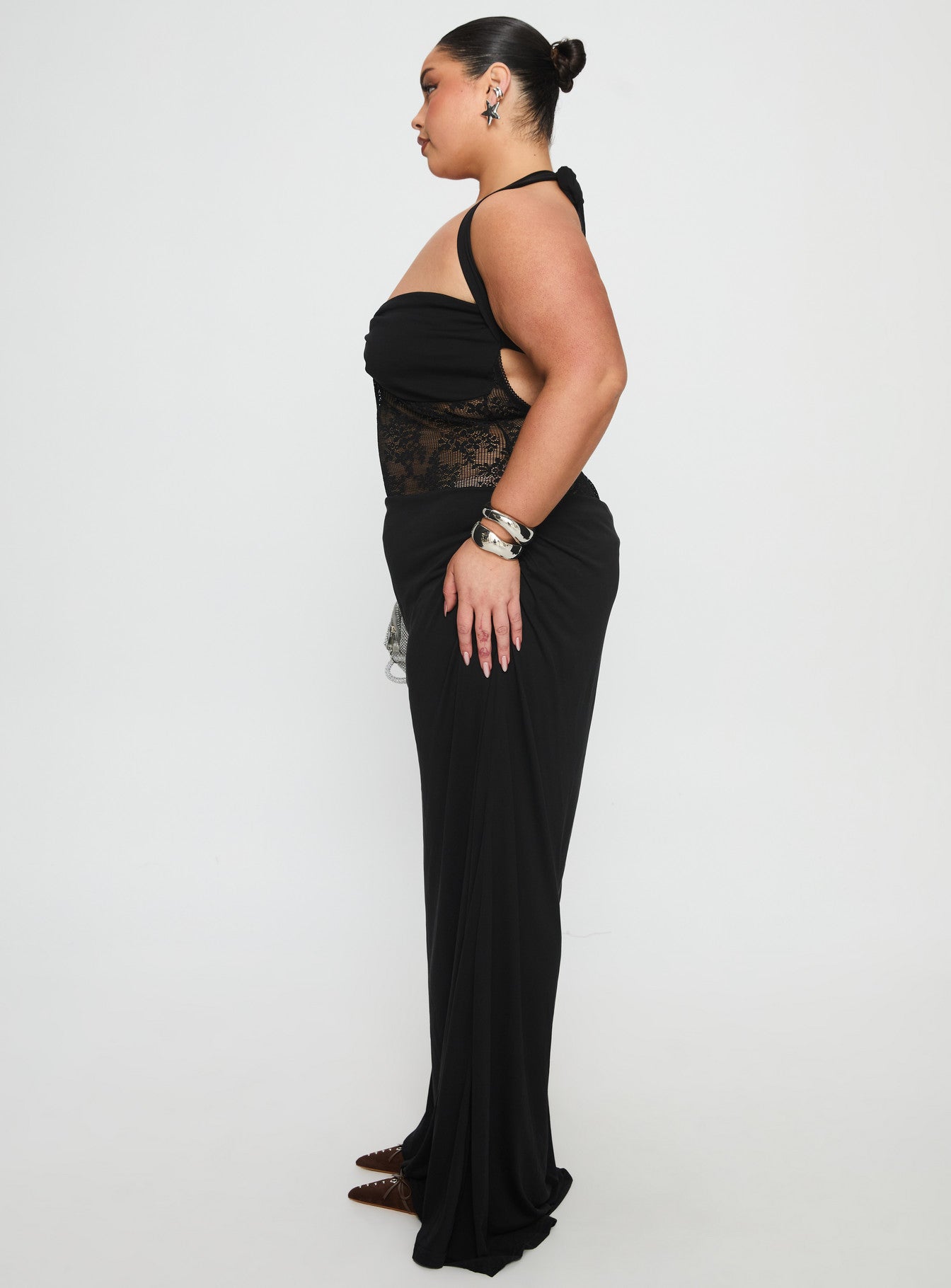 curve black maxi dress SCOMCHIC Women Plus Size Maxi Dress Short Sleeve Wrap V Neck High Low Split Ruffle Long Dress Black at Amazon Women's Clothing store