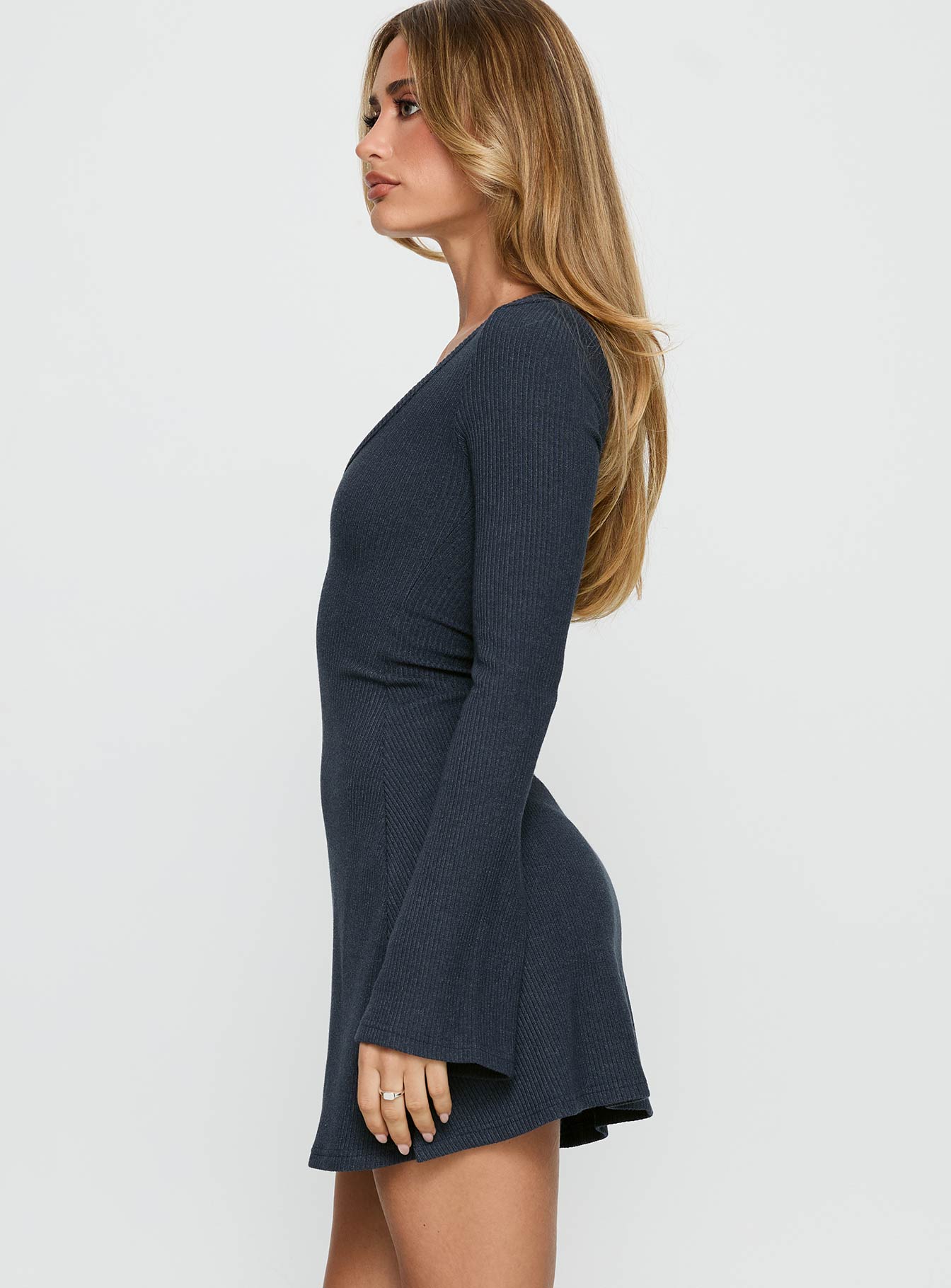 Best Interest Long Sleeve Mini Dress | Navy | Womens | Princess Polly Best Interest Long Sleeve Mini Dress | Navy | Womens | Princess Polly