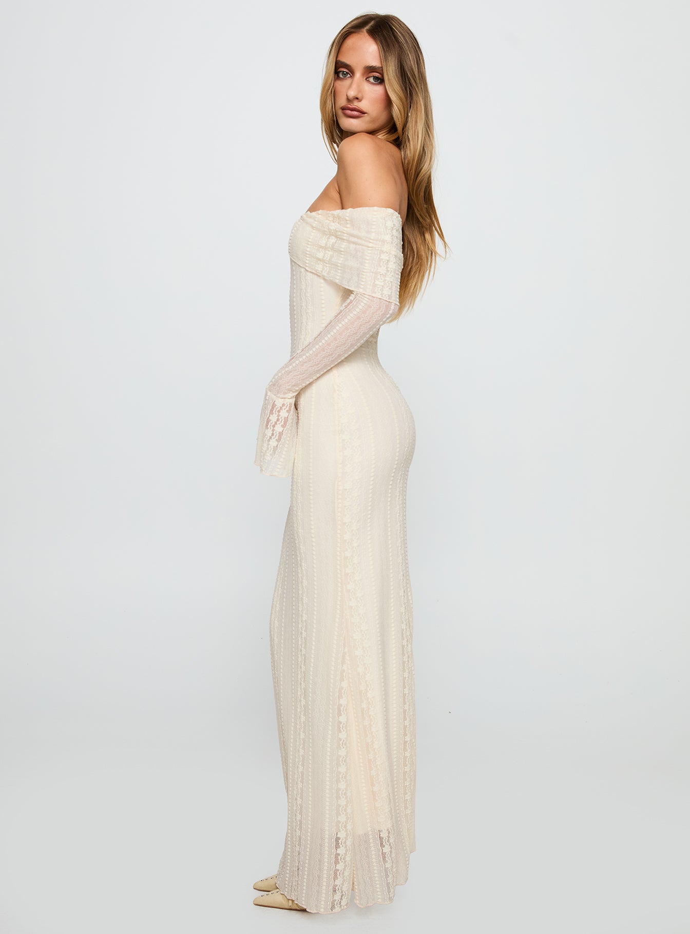 Perdita Long Sleeve Lace Maxi Dress Cream | Princess Polly Perdita Long Sleeve Lace Maxi Dress Cream | Princess Polly