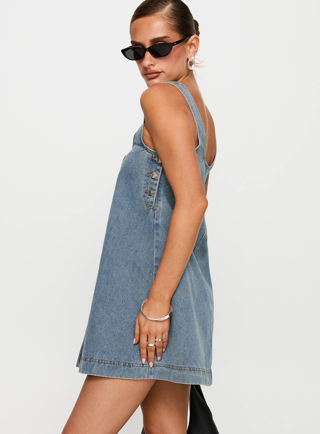 denim dress princess polly State Of Mind Mini Dress Blue Denim