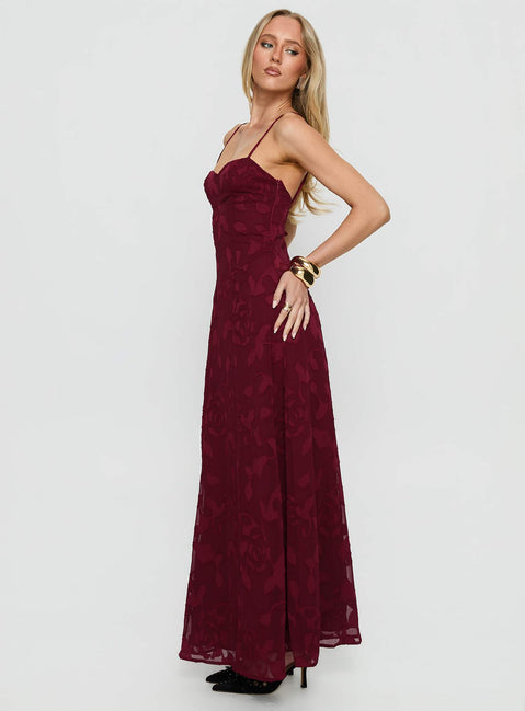 sweetheart babydoll ruffle hem maxi dress Cider Maxi Ruffle Sweetheart Dress