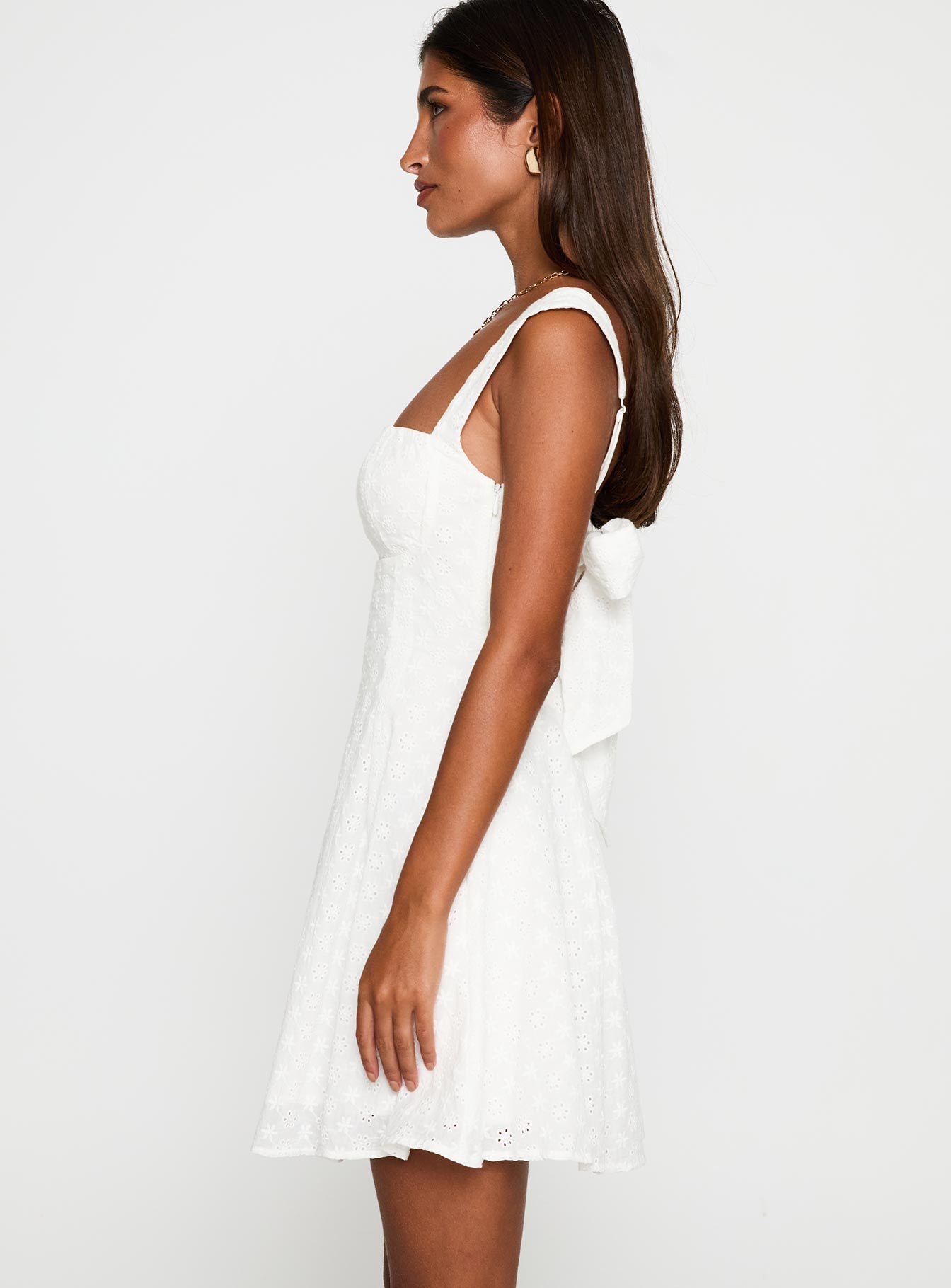 Xanthus Embroidered Mini Dress | White | Womens | Princess Polly Xanthus Embroidered Mini Dress | White | Womens | Princess Polly