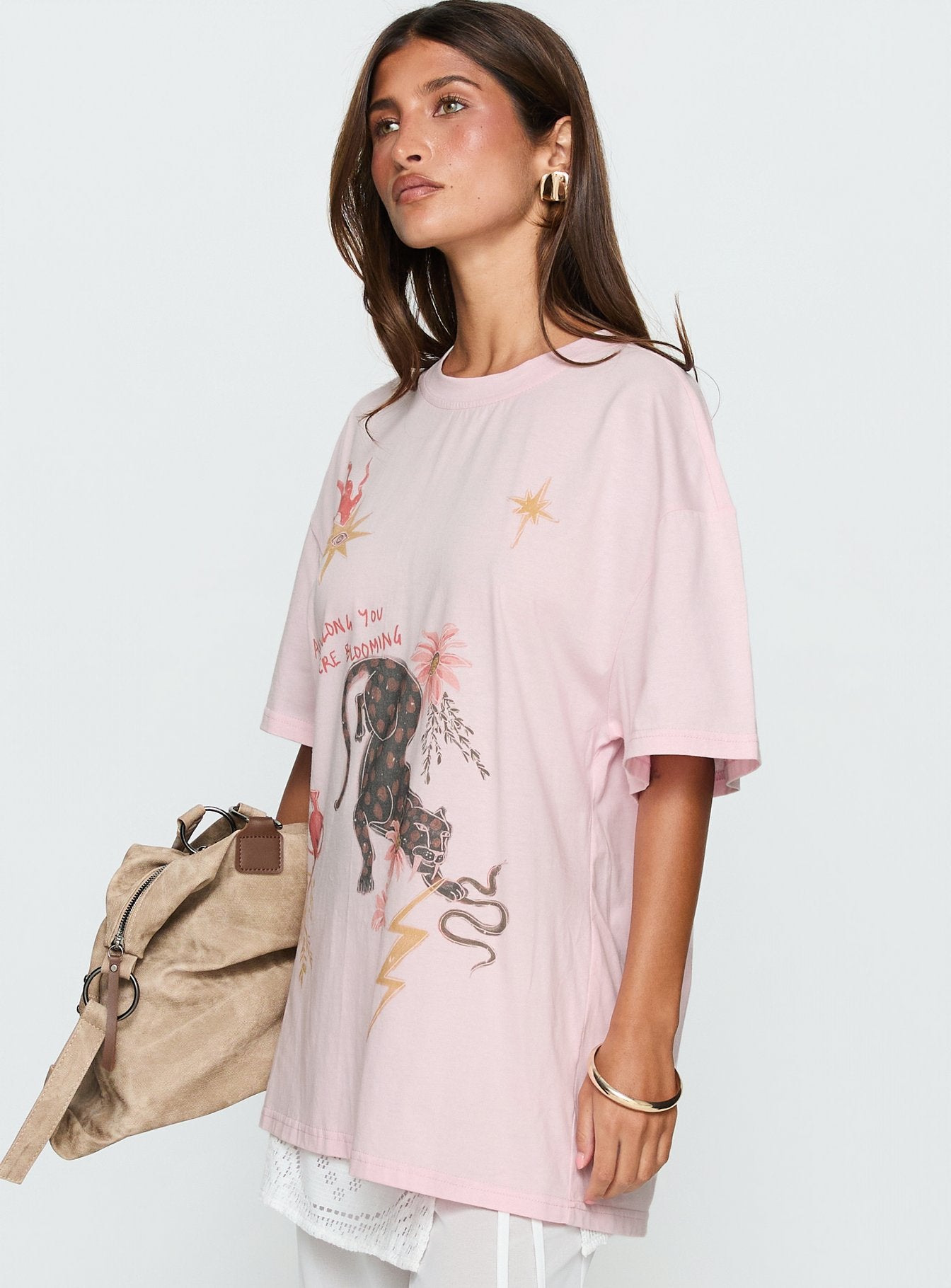 Blooming Love Oversized Graphic Tee Pink | Princess Polly