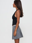 Simulations Pleated Mini Skirt Grey