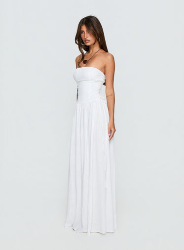White Linen Maxi Dresses