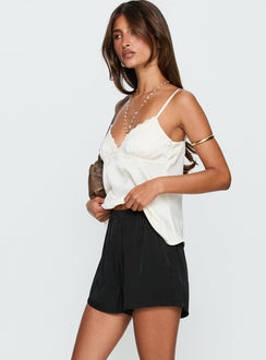 Breina Satin Micro Shorts Black