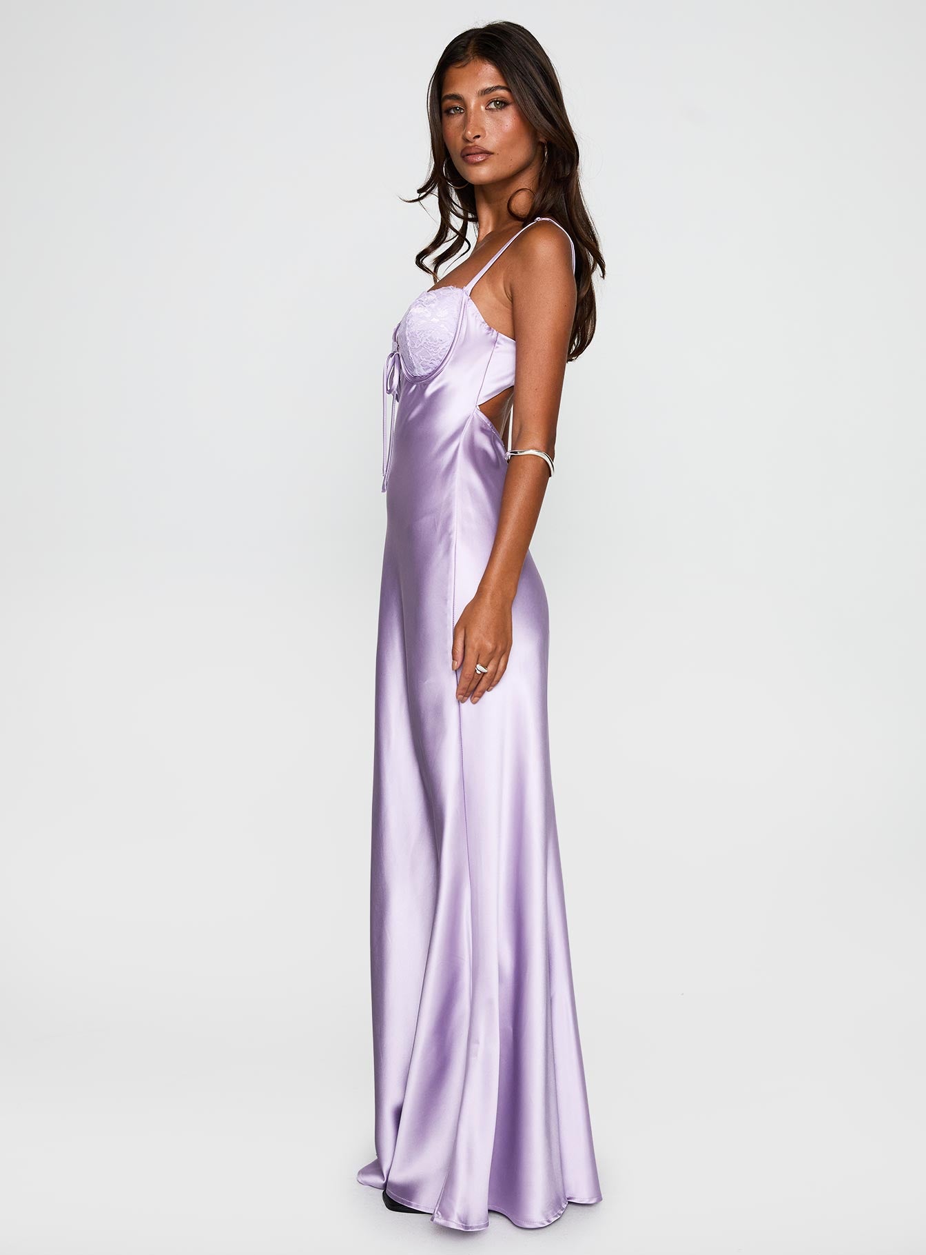 lilac silk dress Fadyen Bias Cut Maxi Dress Lilac