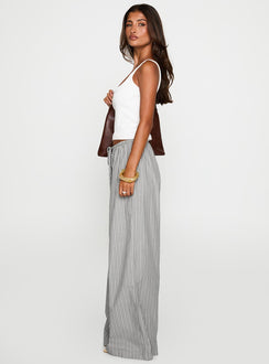 side view of model wearing Princess Polly Lucea Pants Multi High Waisted Pants 