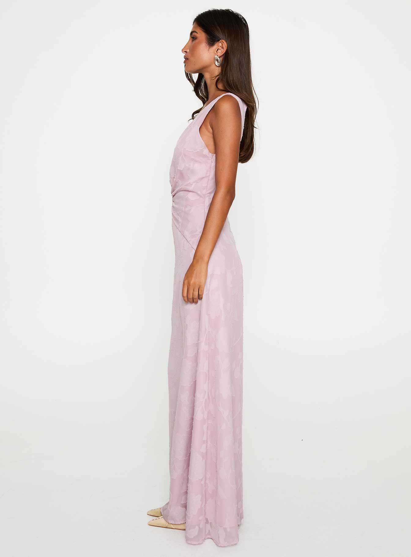 Frederica Plunge Burnout Maxi Dress Mauve | Princess Polly Frederica Plunge Burnout Maxi Dress Mauve | Princess Polly