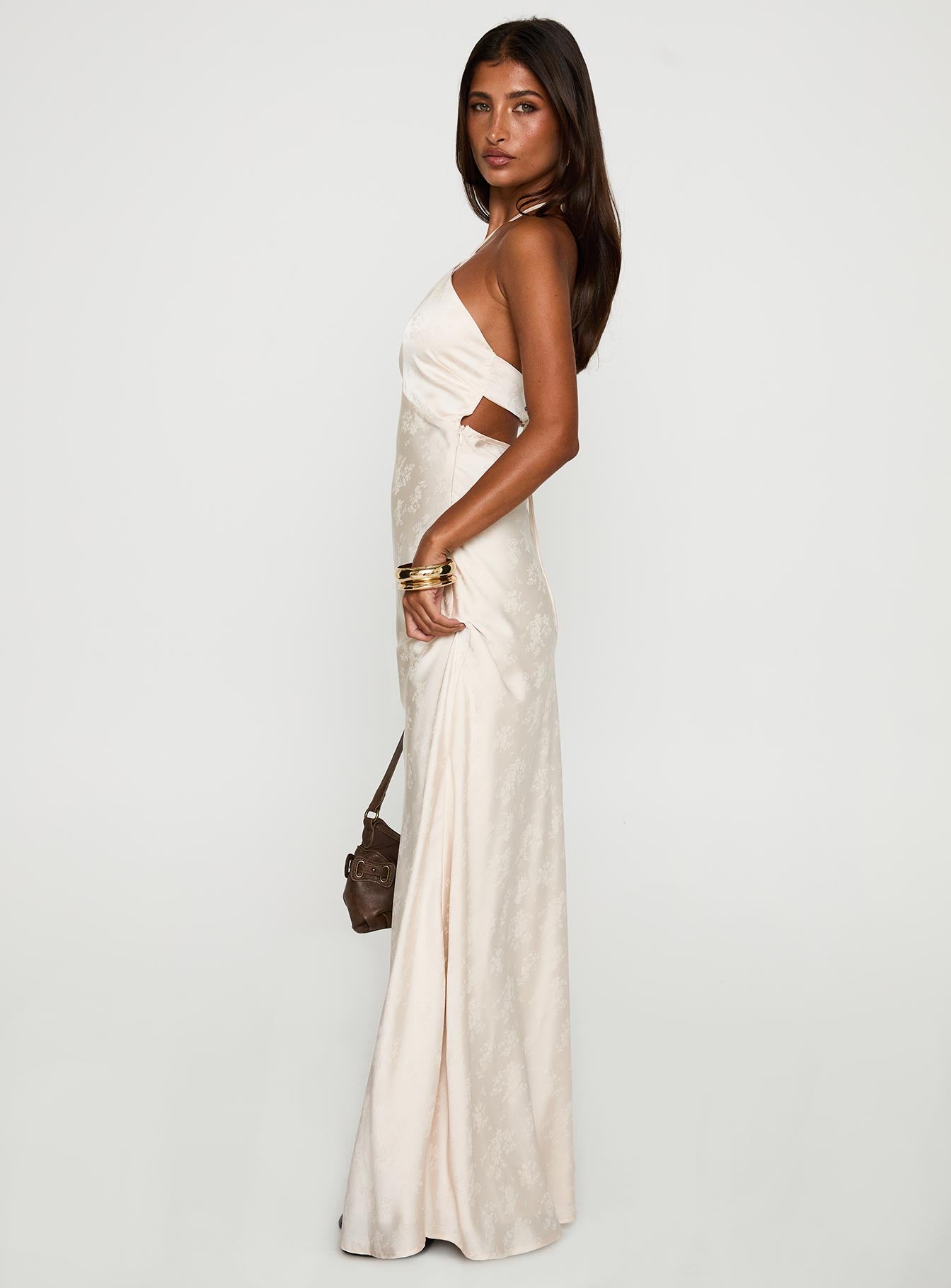 Limosina Halter Maxi Dress | Champagne | Womens | Princess Polly Limosina Halter Maxi Dress | Champagne | Womens | Princess Polly