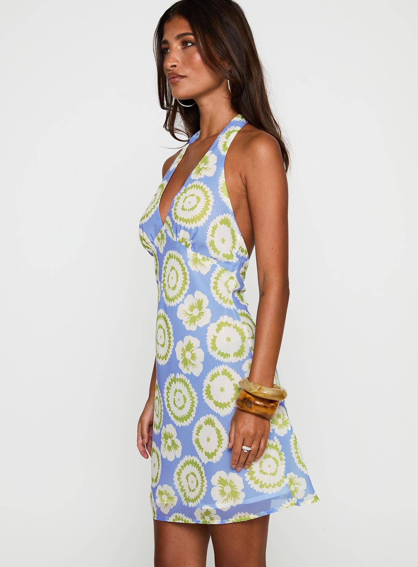blue and yellow mini dress Marlina Strapless Jacquard Mini Dress Blue
