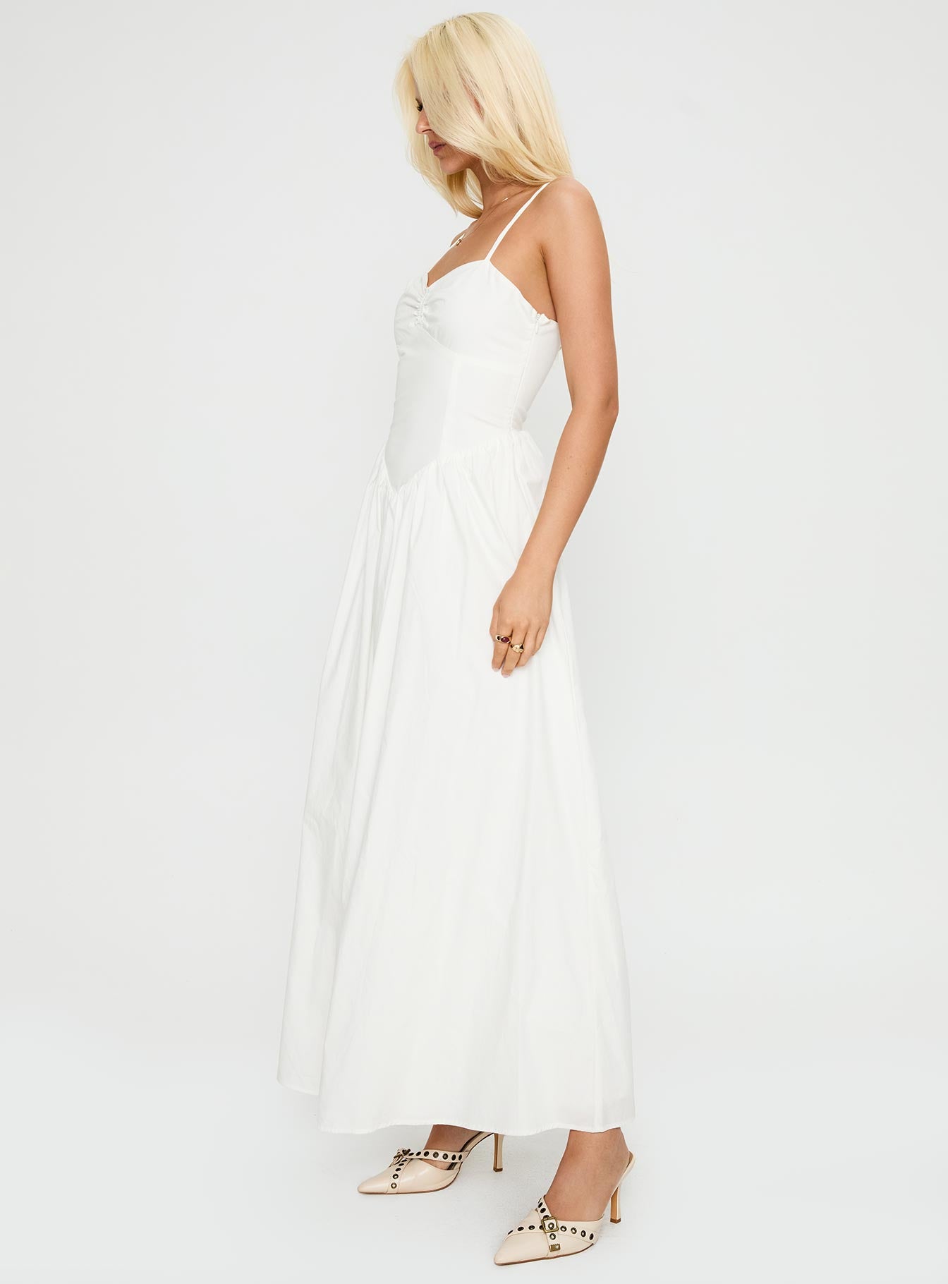 unique white maxi dress Brightwell Backless Maxi Dress | White | Womens