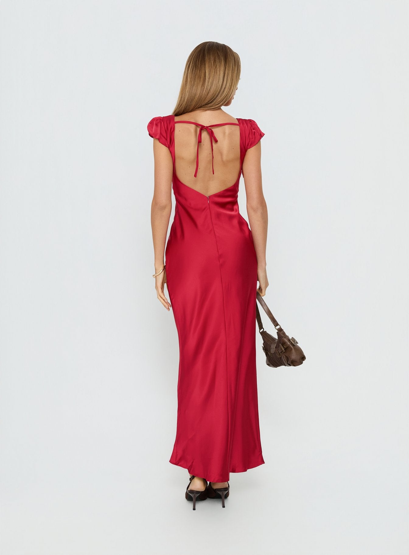 Forest Hill Side Split Backless Maxi Dress Red | Princess Polly