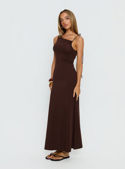 brown strap dress Lorinna Tie Shoulder Maxi Dress | Brown | Womens