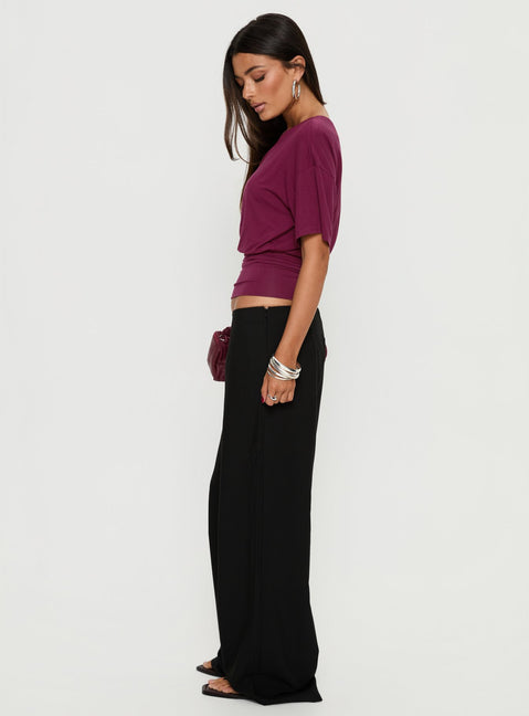 Khane Low Rise Wide Leg Pant Black Petite