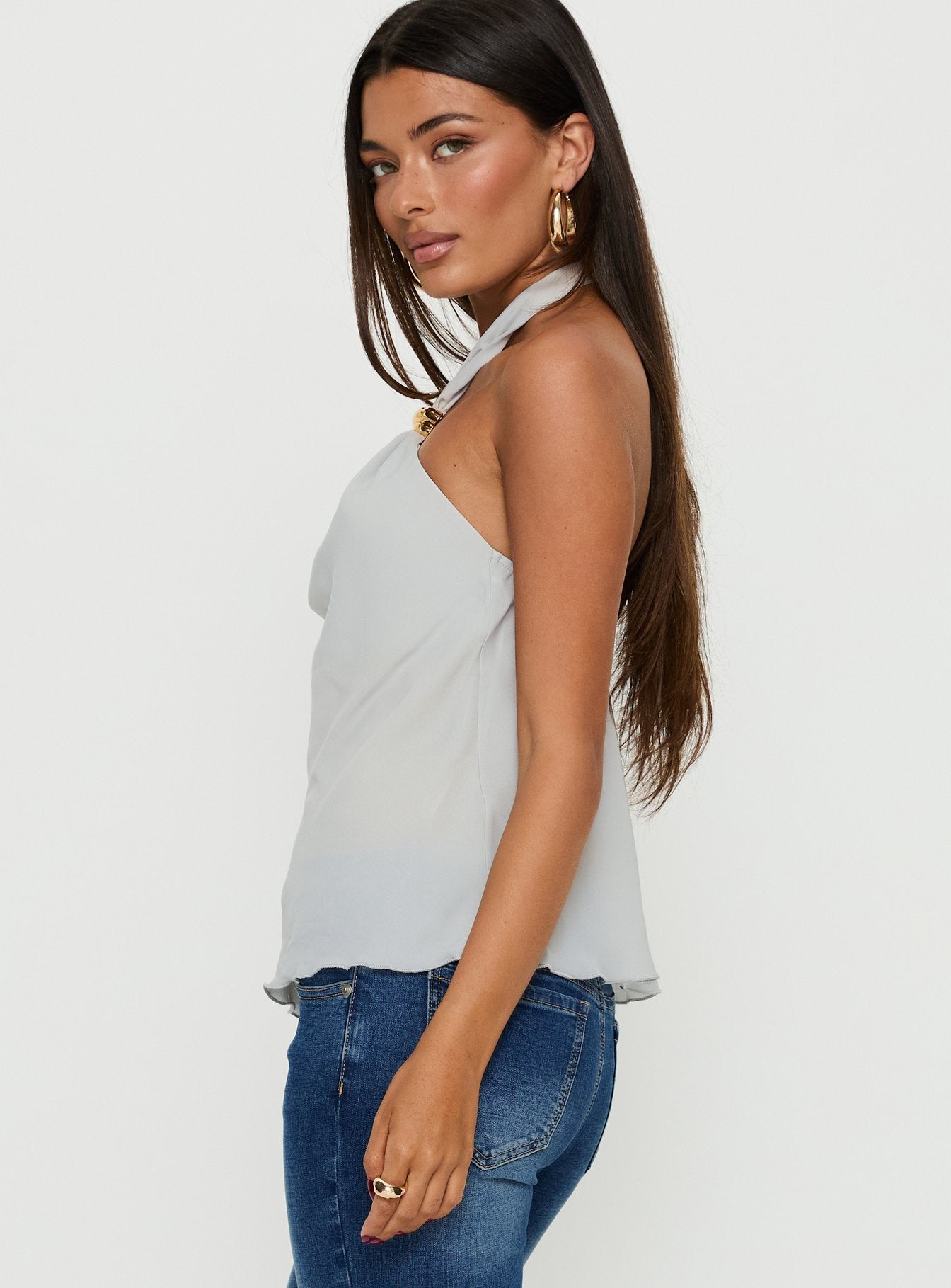 Darlinn Hardware Detail Top Grey