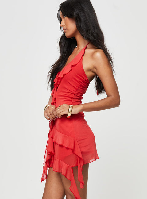 rosemary red ruffle mini dress Sassy Shortcake Merry Berry Dress