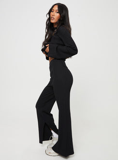 product Princess Polly High Waisted Pants  Allen Ribbed Pants Black
